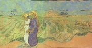 Vincent Van Gogh Two Women Crossing the Fields (nn04) Sweden oil painting artist